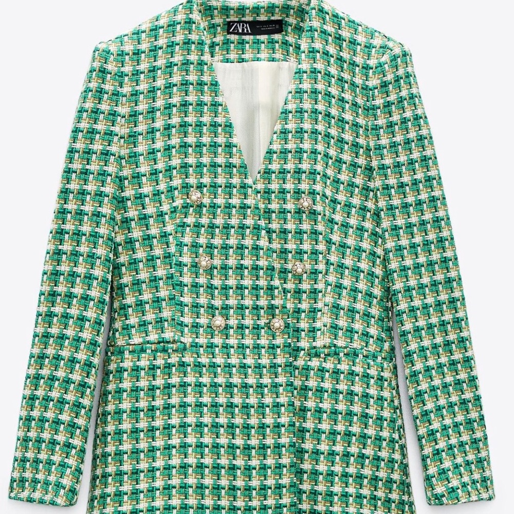 ZARA Textured Double Breasted Blazer - Picture 11 of 16